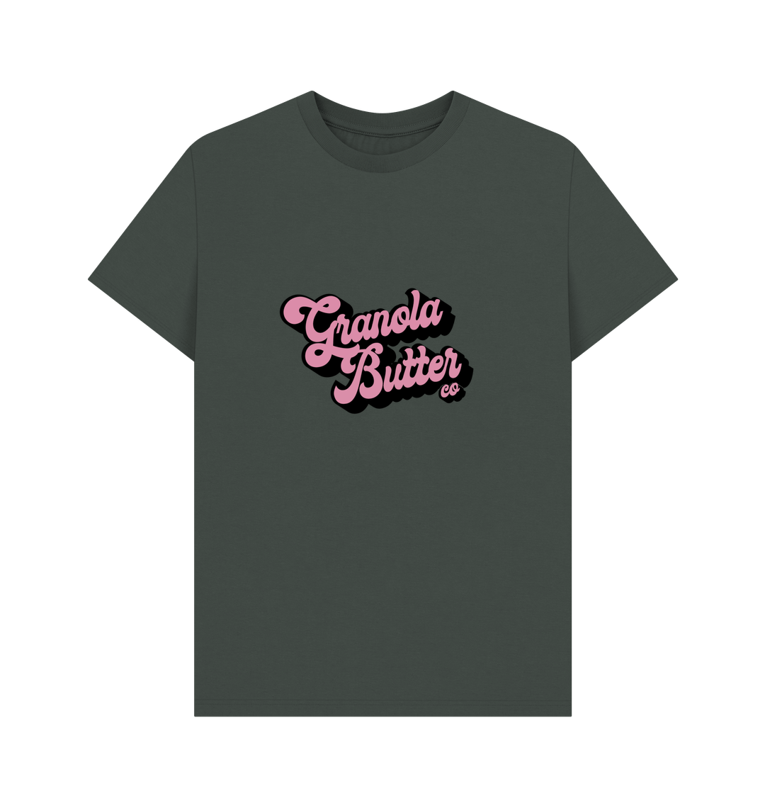 Dark Grey Pink Logo T-shirt